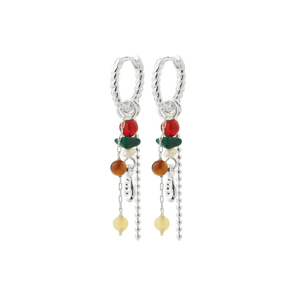pilgrim-thalen-ohrringe-versilbert-multi-boho-mit-perlen-und-steinen image 1