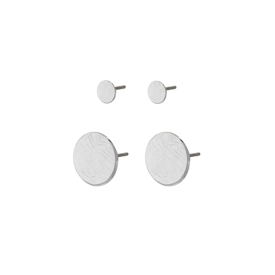 pilgrim-jacy-ohrstecker-set-2-teilig-disc-versilbert image 1