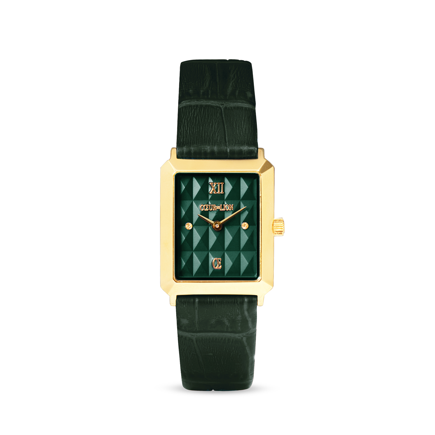 coeur-de-lion-uhr-iconic-spikes-leder-forest-green-gold image 1