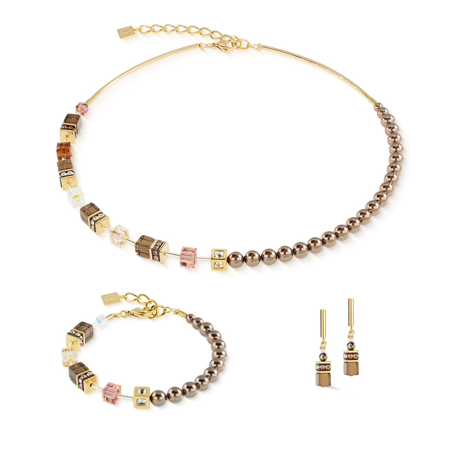 coeur-de-lion-geocube-precious-fusion-pearls-ohrringe-mocha-mousse image 3