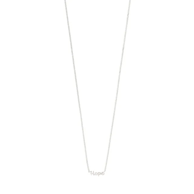 pilgrim-hope-halskette-versilbert-mit-schrift-anh-nger-38-cm-9-cm image 1