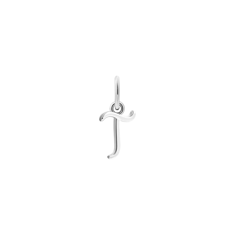 xenox-t-letter-italic-charm-925-sterlingsilber-rhodiniert image 1