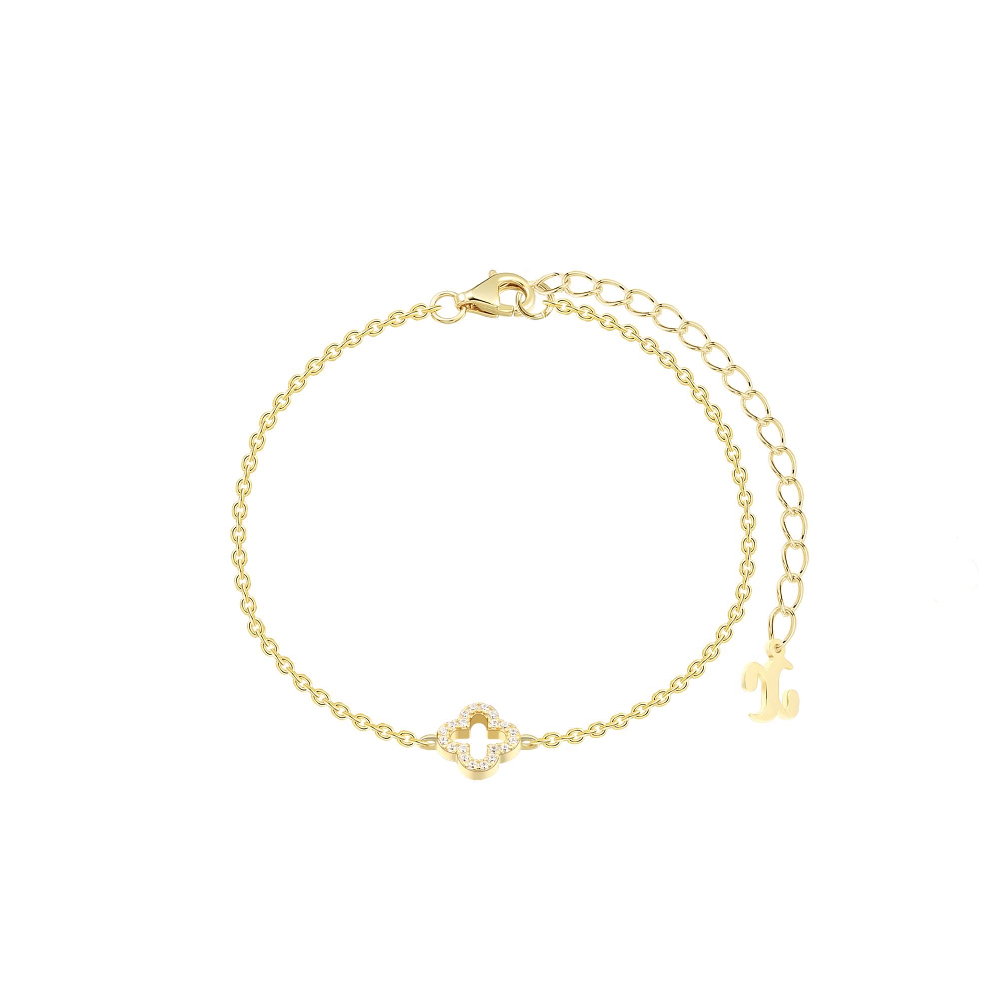 xenox-clover-armband-925-sterlingsilber-rhodiniert-mit-zirkonia-kleeblatt image 2