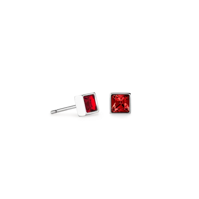 coeur-de-lion-brilliant-square-small-ohrringe-silber-rot-0-5-cm image 1