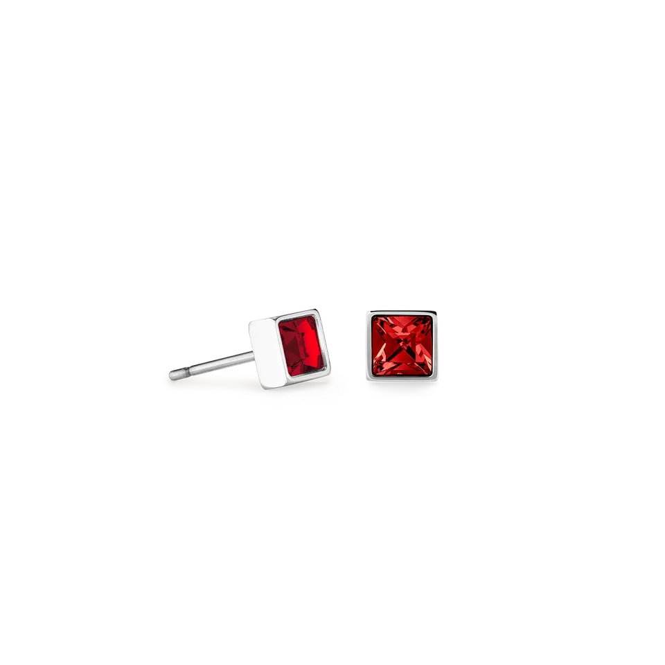 coeur-de-lion-brilliant-square-small-ohrringe-silber-rot-0-5-cm image 1