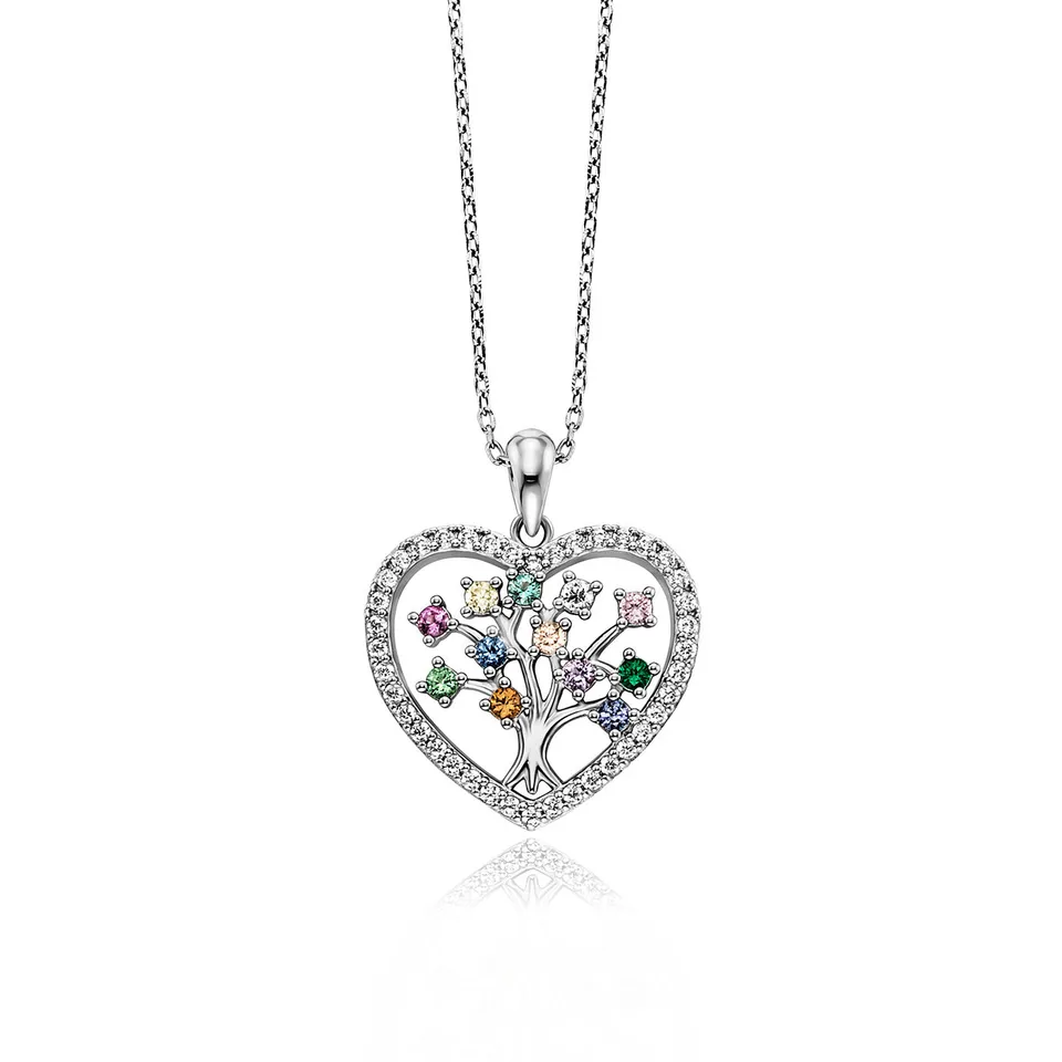 julie-julsen-hearttree-kette-mit-anh-nger-silber-925-rhodiniert-mit-52-bunten-zi image 1