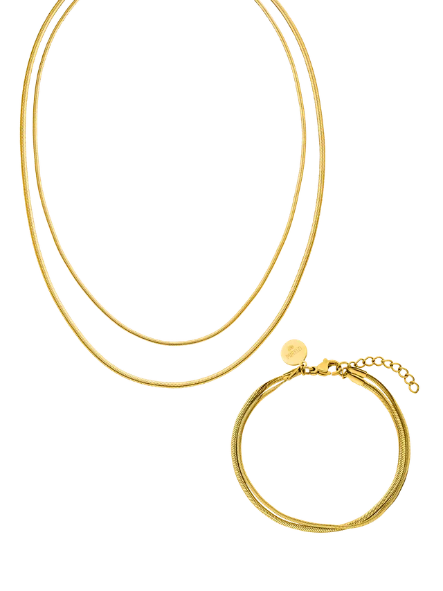 purelei-two-layers-set-zweilagige-schlangenkette-armband-gold-silber-ros-gold image 1