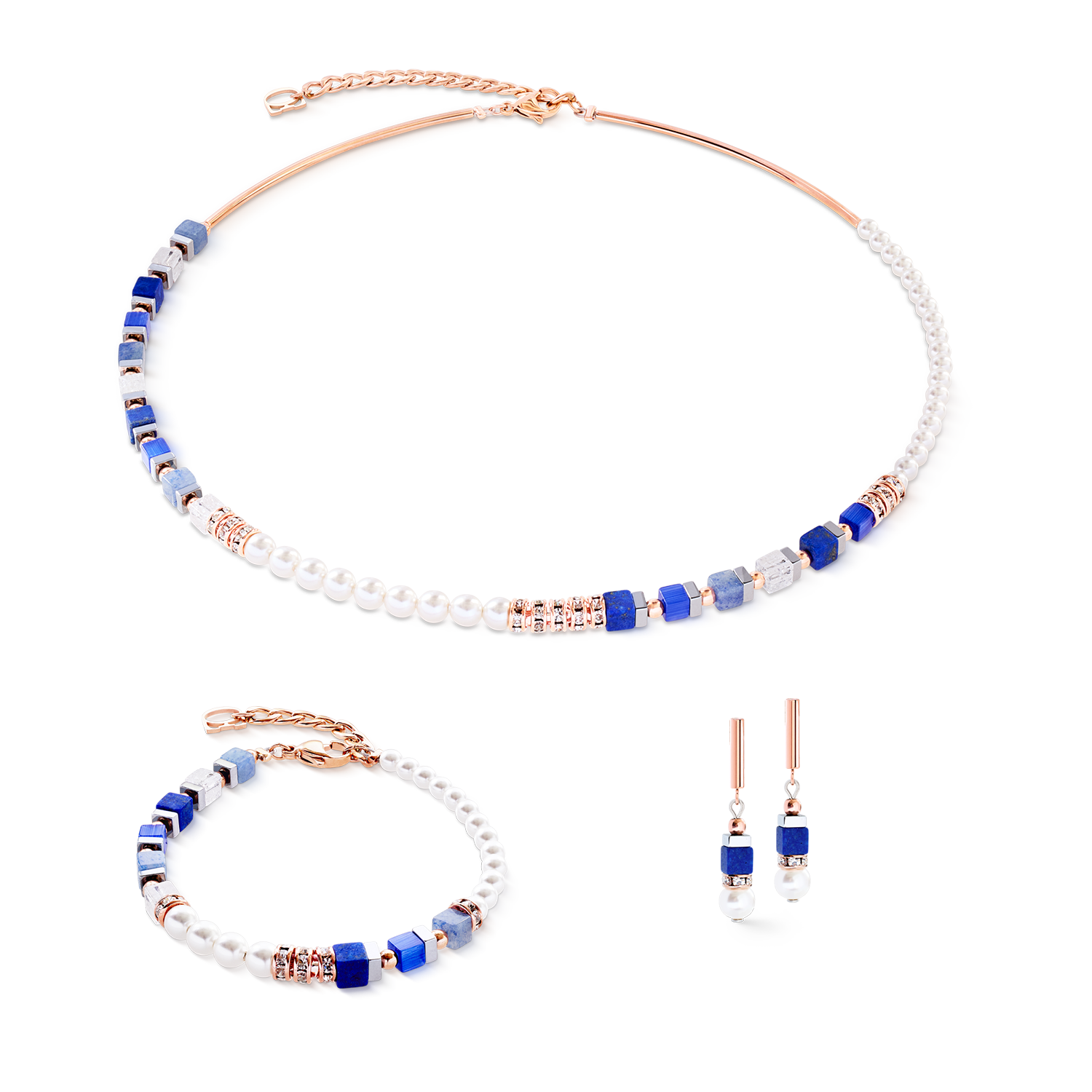 coeur-de-lion-precious-fusion-offset-armband-ros-gold-blau-18-cm image 3