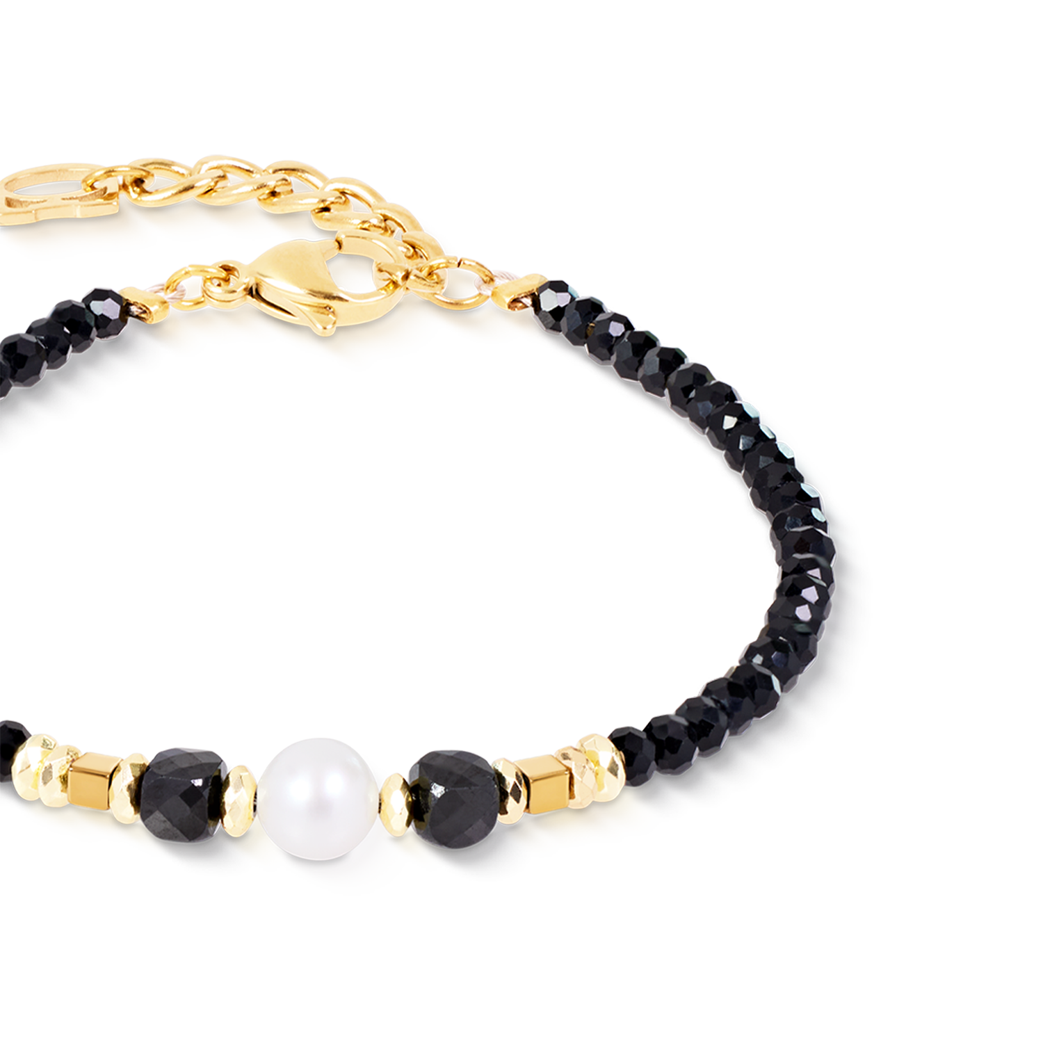 coeur-de-lion-armband-astoria-noir-pearl-gold-s-wasserperlen-spinell-17-5-3-cm image 2