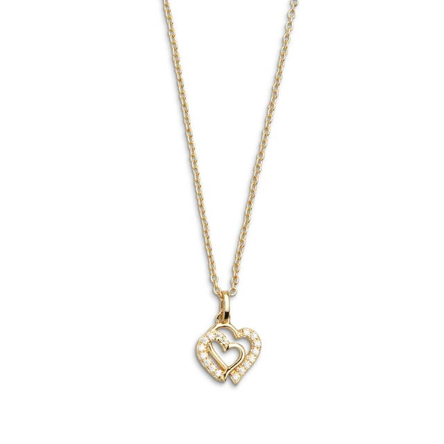 xenox-love-story-halskette-925-sterlingsilber-18k-vergoldet-mit-zirkonia image 1