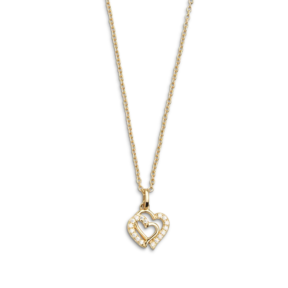 xenox-love-story-halskette-925-sterlingsilber-18k-vergoldet-mit-zirkonia image 1