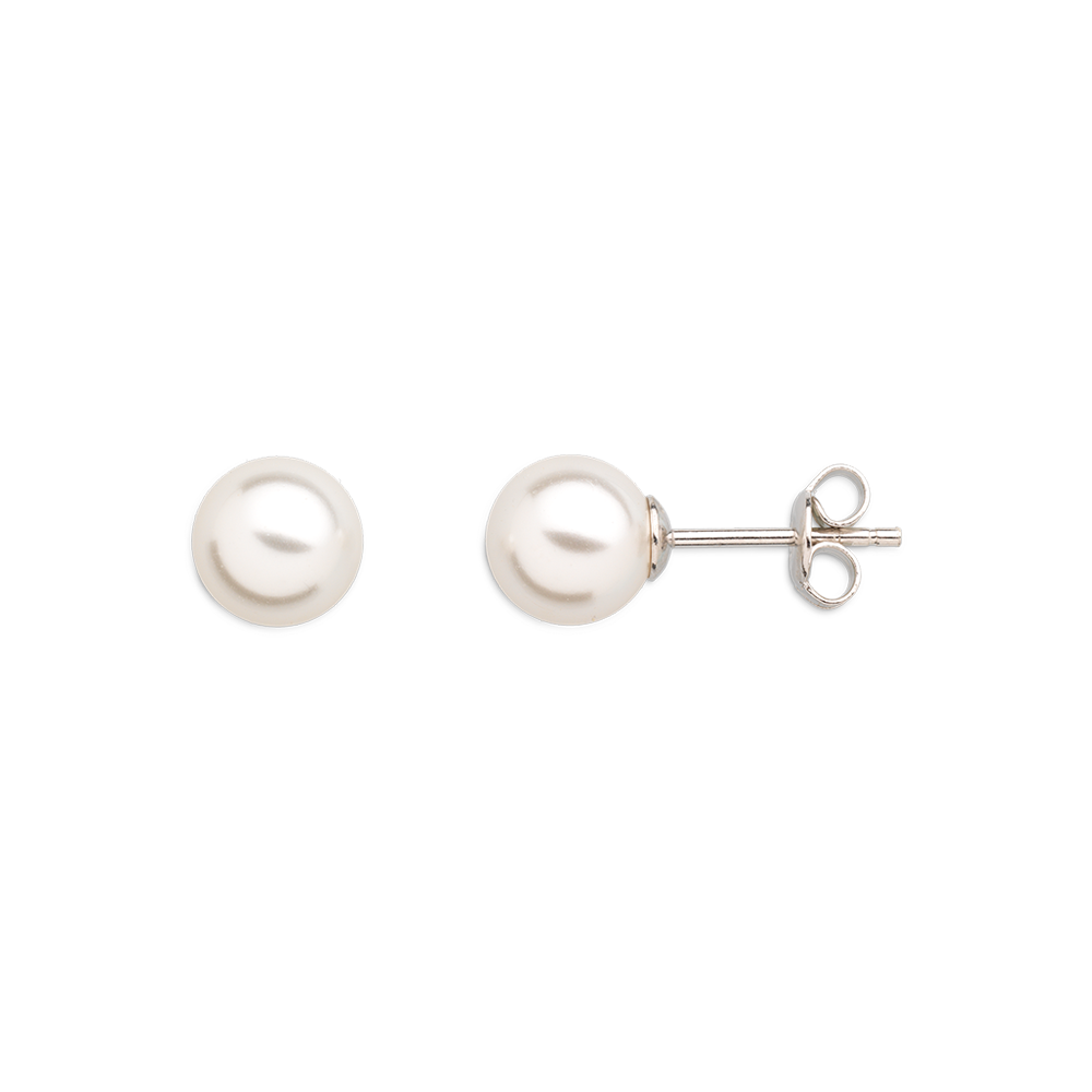 xenox-pearl-ohrstecker-925-sterlingsilber-rhodiniert-wei-e-perle image 1