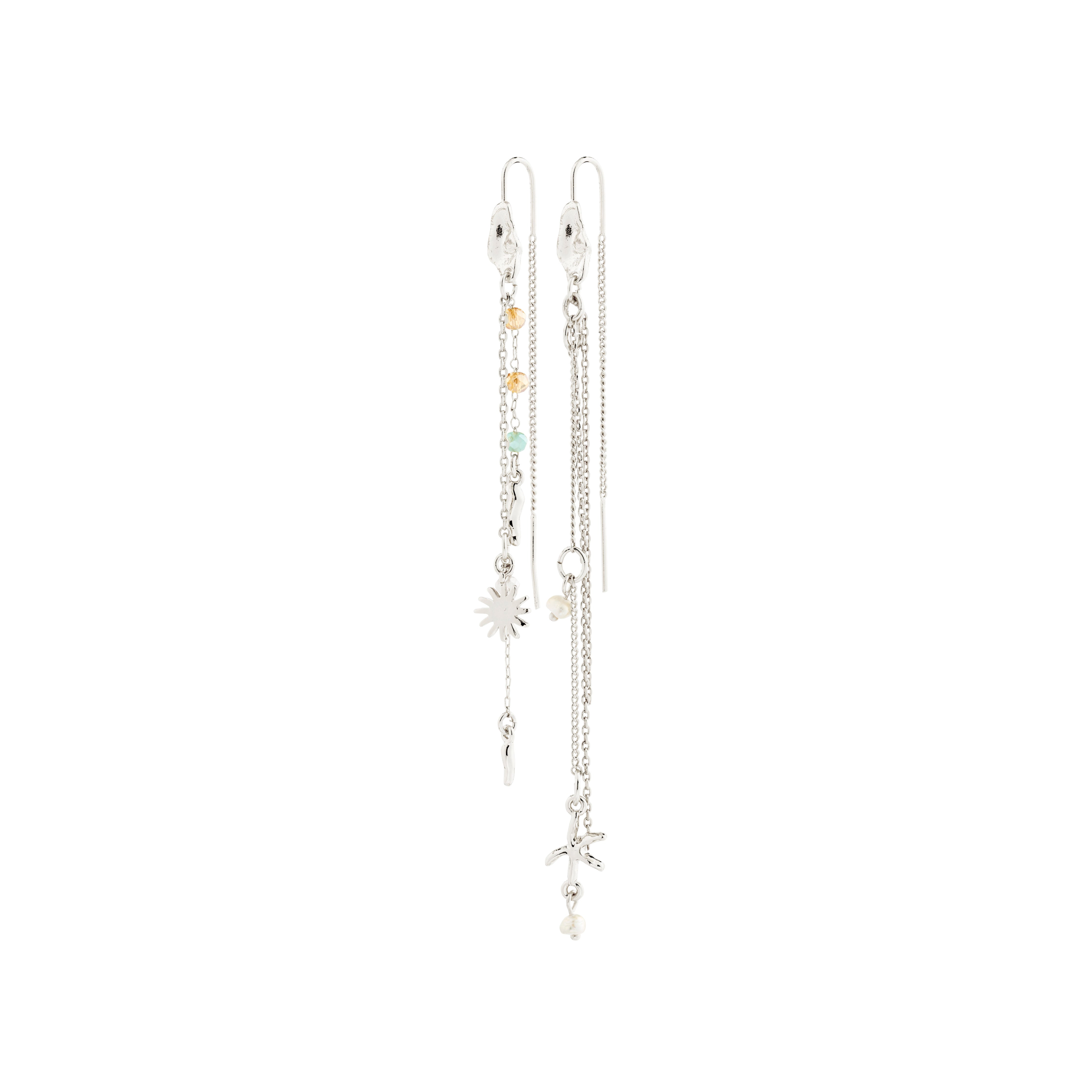 pilgrim-prism-ohrh-nger-versilbert-asymmetrisch-mit-perle-beads image 1