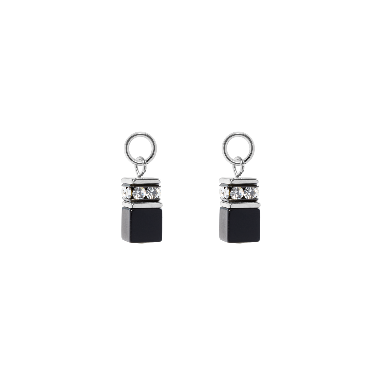 coeur-de-lion-ear-me-up-charm-geocube-silber-schwarz image 1