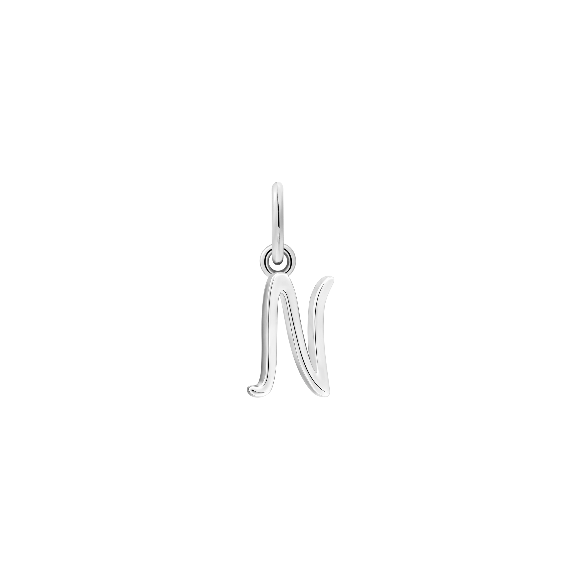 xenox-n-letter-italic-charm-925-sterlingsilber-rhodiniert-buchstabe-n image 1