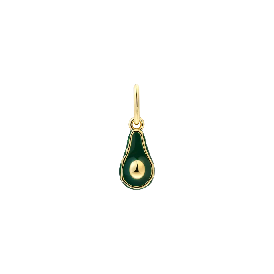 xenox-avocado-charm-925-sterlingsilber-18k-vergoldung image 1