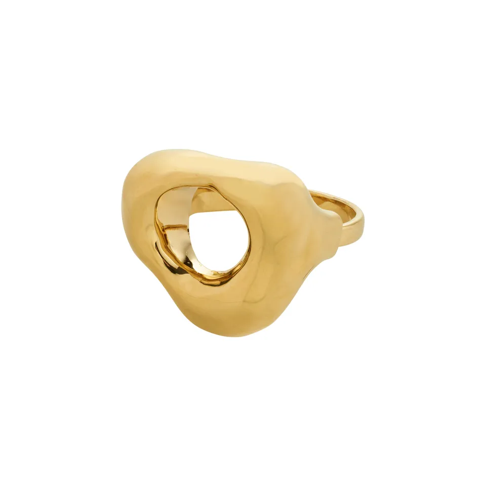 pilgrim-free-ring-goldplattiert-verstellbar-organischer-statement-ring image 1