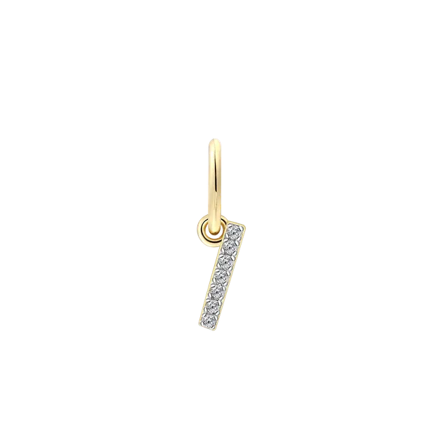 xenox-i-letter-charm-925er-sterlingsilber-18k-vergoldet-mit-zirkonia image 1