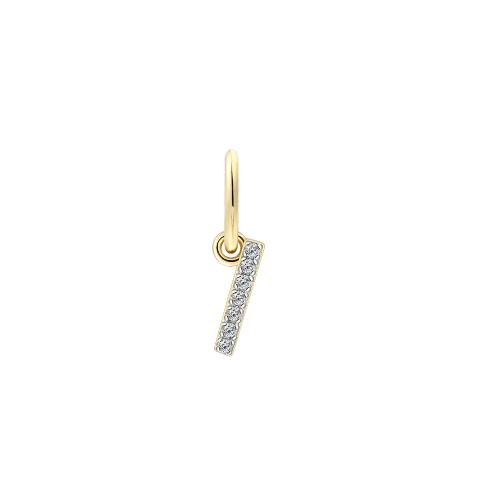 xenox-i-letter-charm-925er-sterlingsilber-18k-vergoldet-mit-zirkonia image 1
