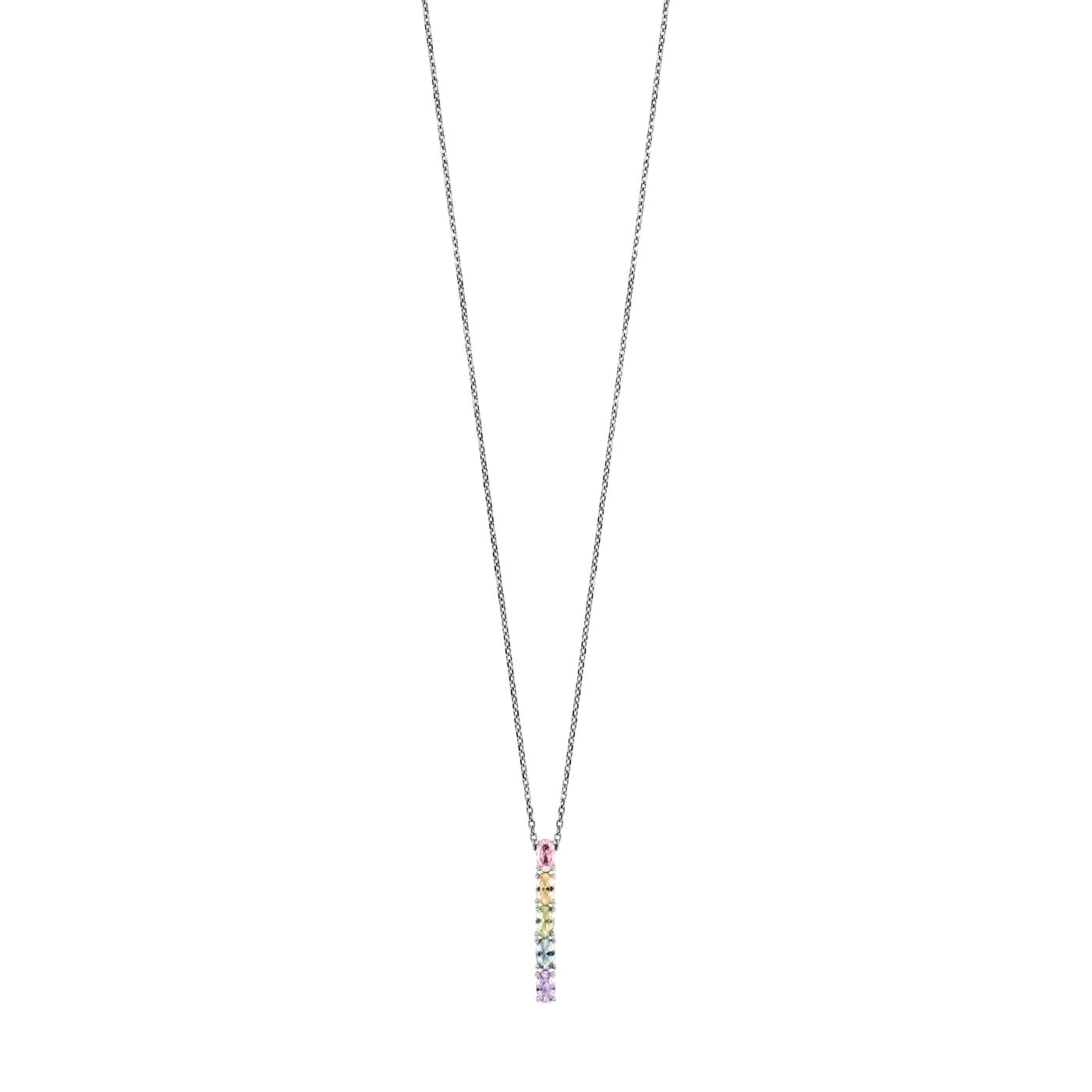 julie-julsen-crystal-line-kette-mit-anh-nger-silber-rhodiniert-mit-5-bunten-zirk image 4