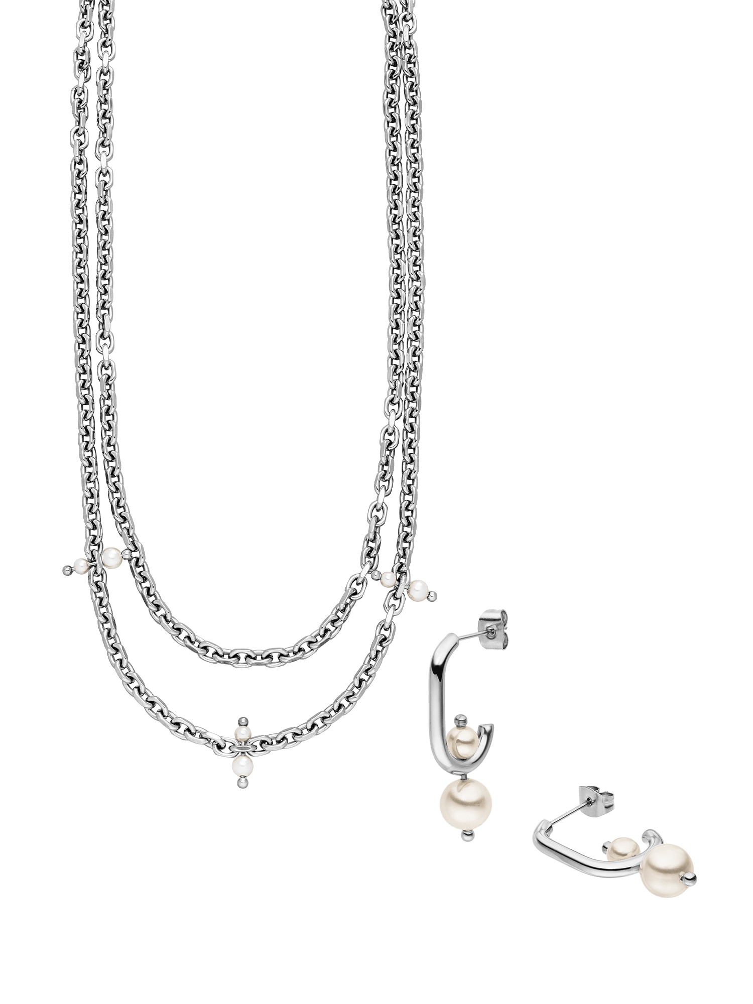 purelei-mahina-club-moments-set-schmuckset-aus-doppelreihiger-kette-und-ohrringe image 4