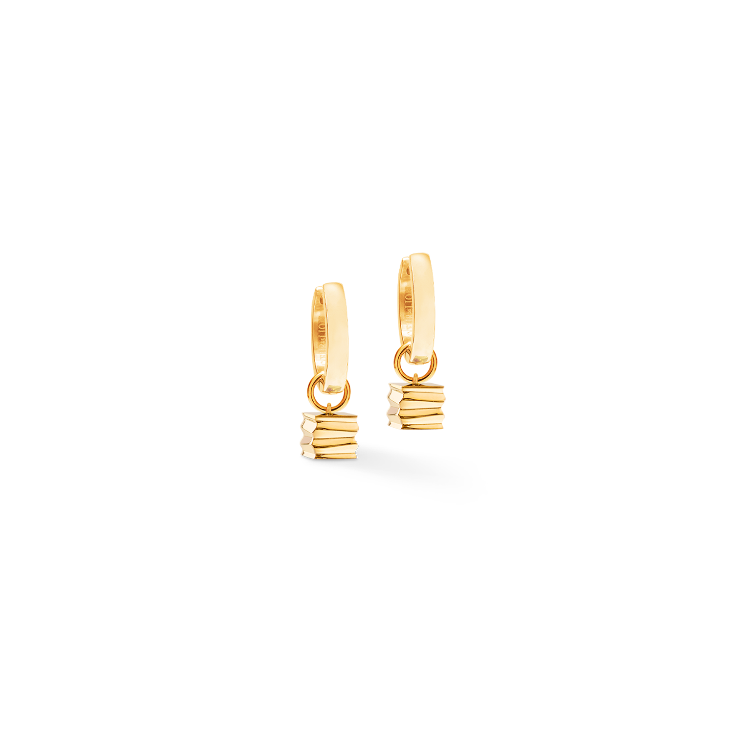 coeur-de-lion-creole-wave-cube-gold-ohrringe-25-mm-2-in-1 image 2