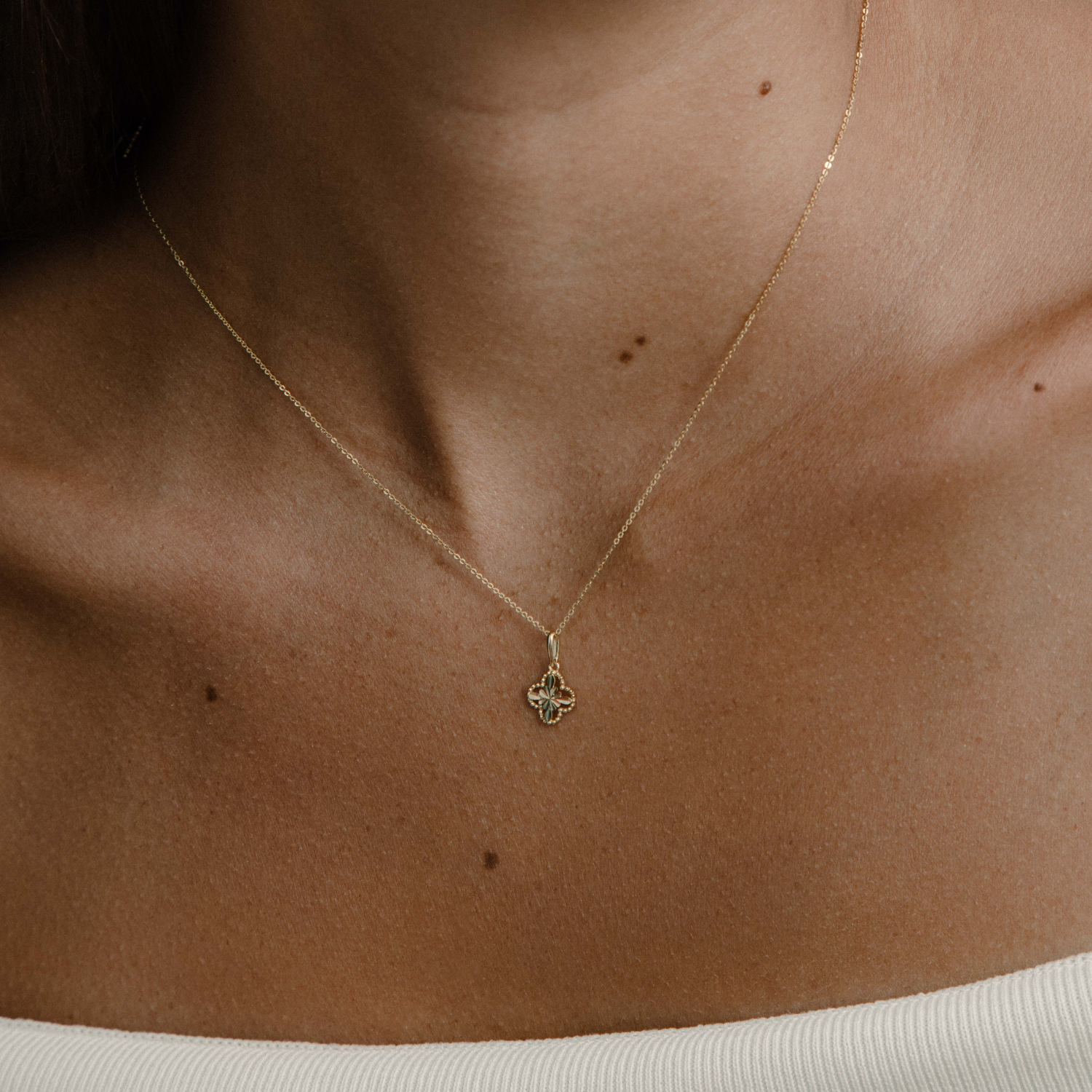 xenox-fine-clover-facet-anh-nger-585-gelbgold image 2