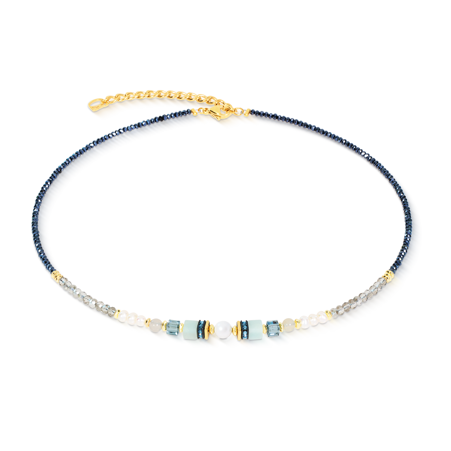 coeur-de-lion-halskette-atelier-azur-gold-blau-42-cm-6-cm image 1