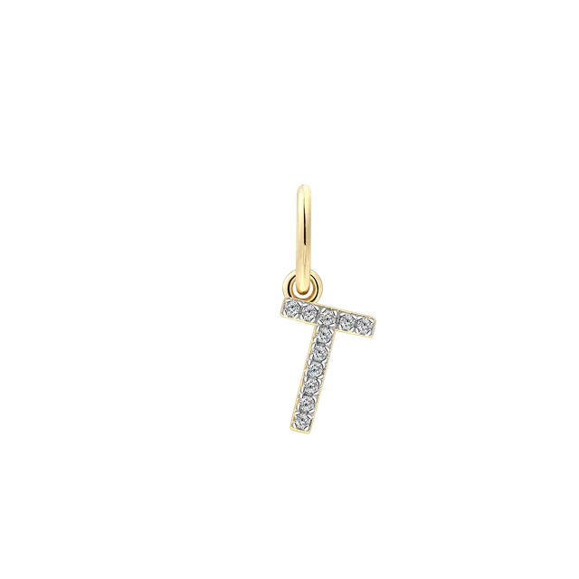 xenox-t-letter-charm-925-sterlingsilber-18k-vergoldet-mit-zirkonia image 1
