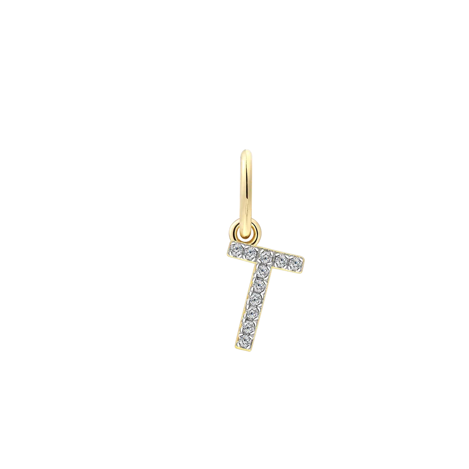 xenox-t-letter-charm-925-sterlingsilber-18k-vergoldet-mit-zirkonia image 1