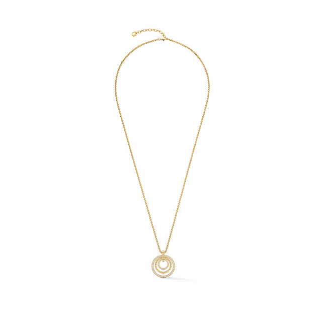 coeur-de-lion-halskette-circle-trio-crystal-gold-75-cm image 1