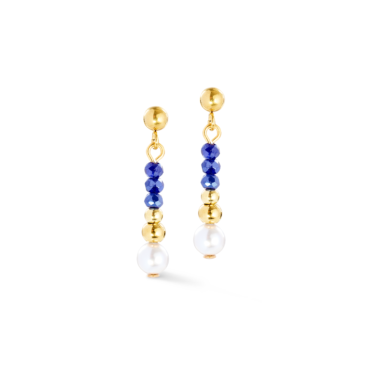 coeur-de-lion-pearl-line-ohrringe-gold-blau image 2