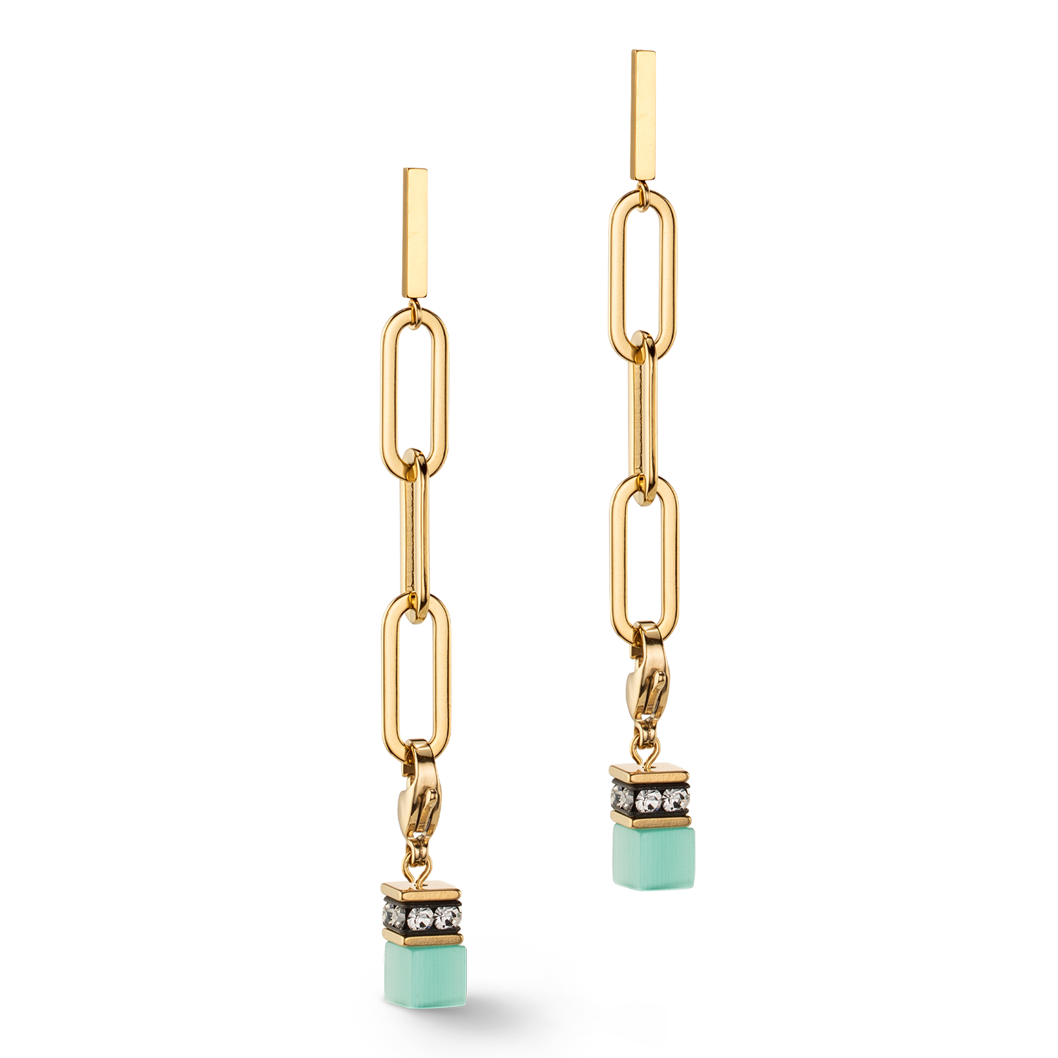 coeur-de-lion-happy-iconic-cube-charms-ohrringe-gold-pastell image 2