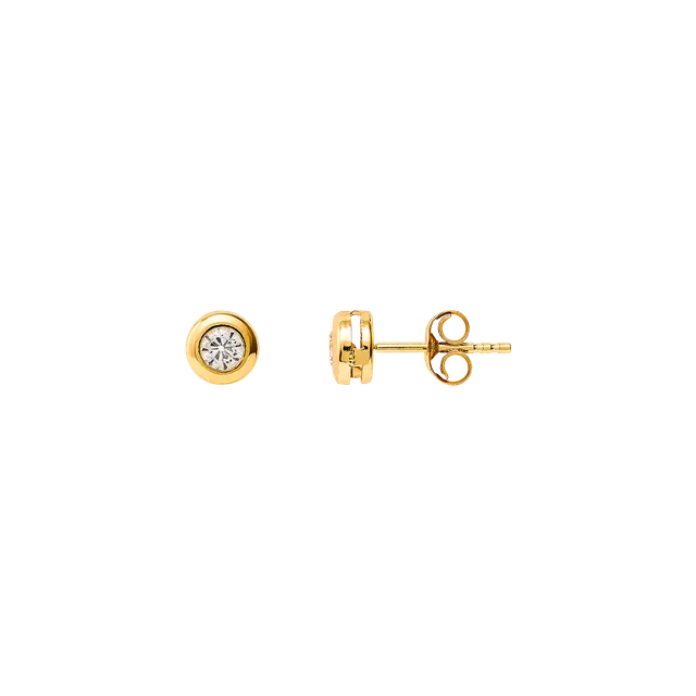 xenox-fine-zarge-mini-bold-ohrringe-585-gelbgold-zirkonia-3-mm-xg14k4039g image 1