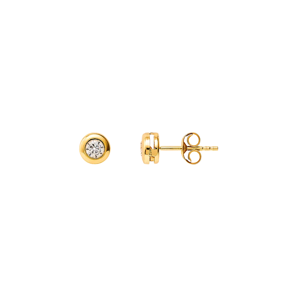 xenox-fine-zarge-mini-bold-ohrringe-585-gelbgold-zirkonia-3-mm-xg14k4039g image 1