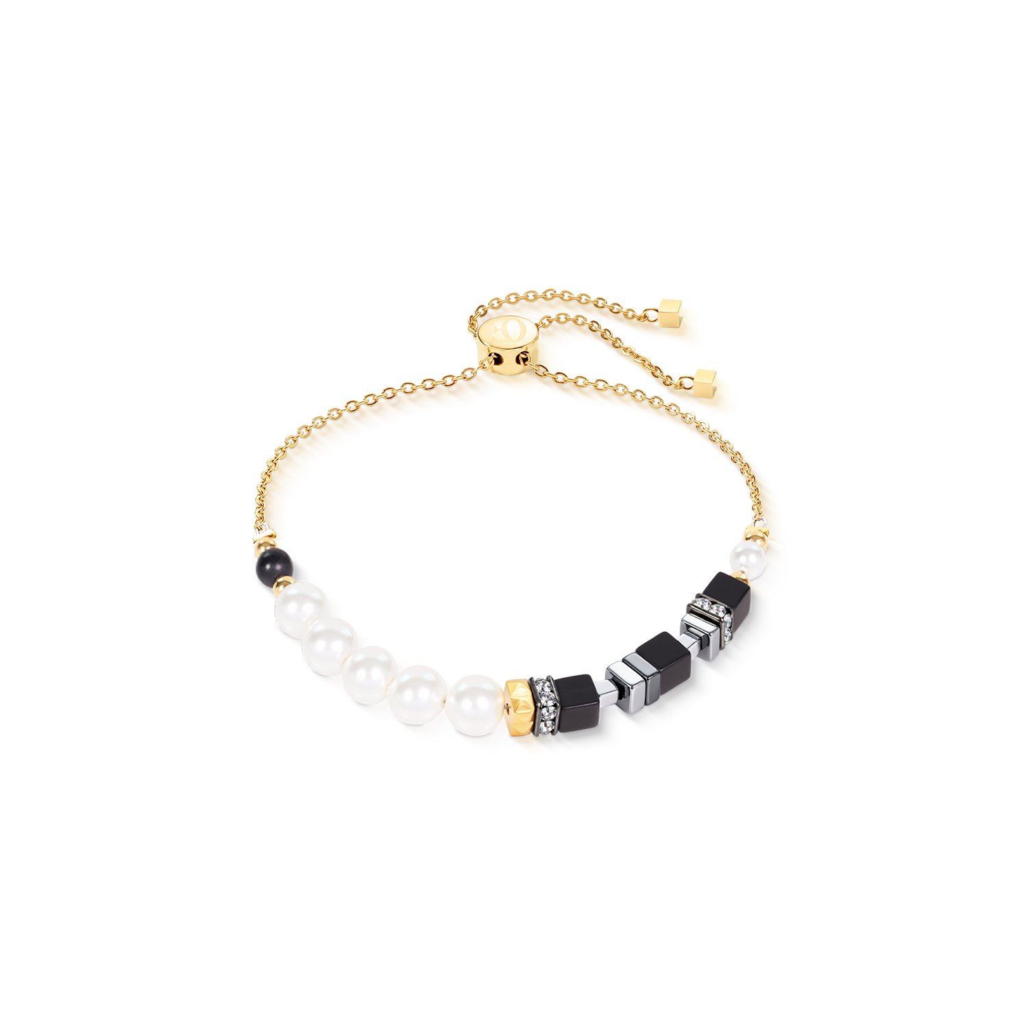 coeur-de-lion-precious-fusion-offset-slider-armband-onyx-14-22-cm image 1