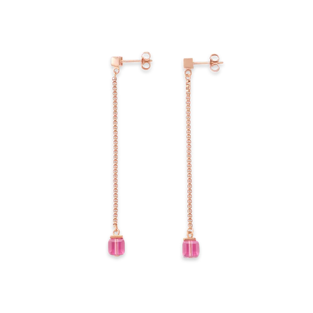 coeur-de-lion-iconic-ohrringe-edelstahl-ros-gold-mit-rosa-kristall-ohrstecker-0- image 1