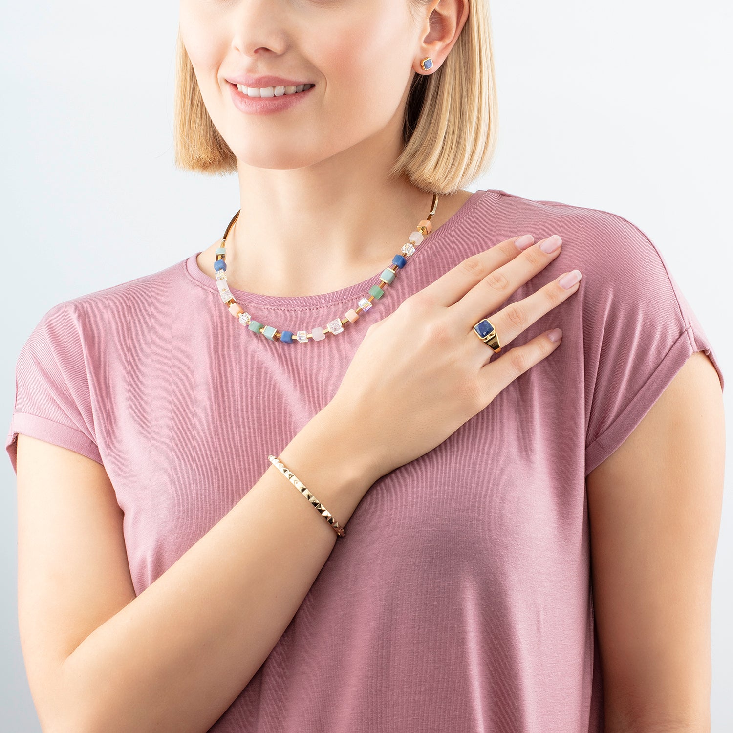coeur-de-lion-spikes-square-ring-aventurin-gold-blau image 4