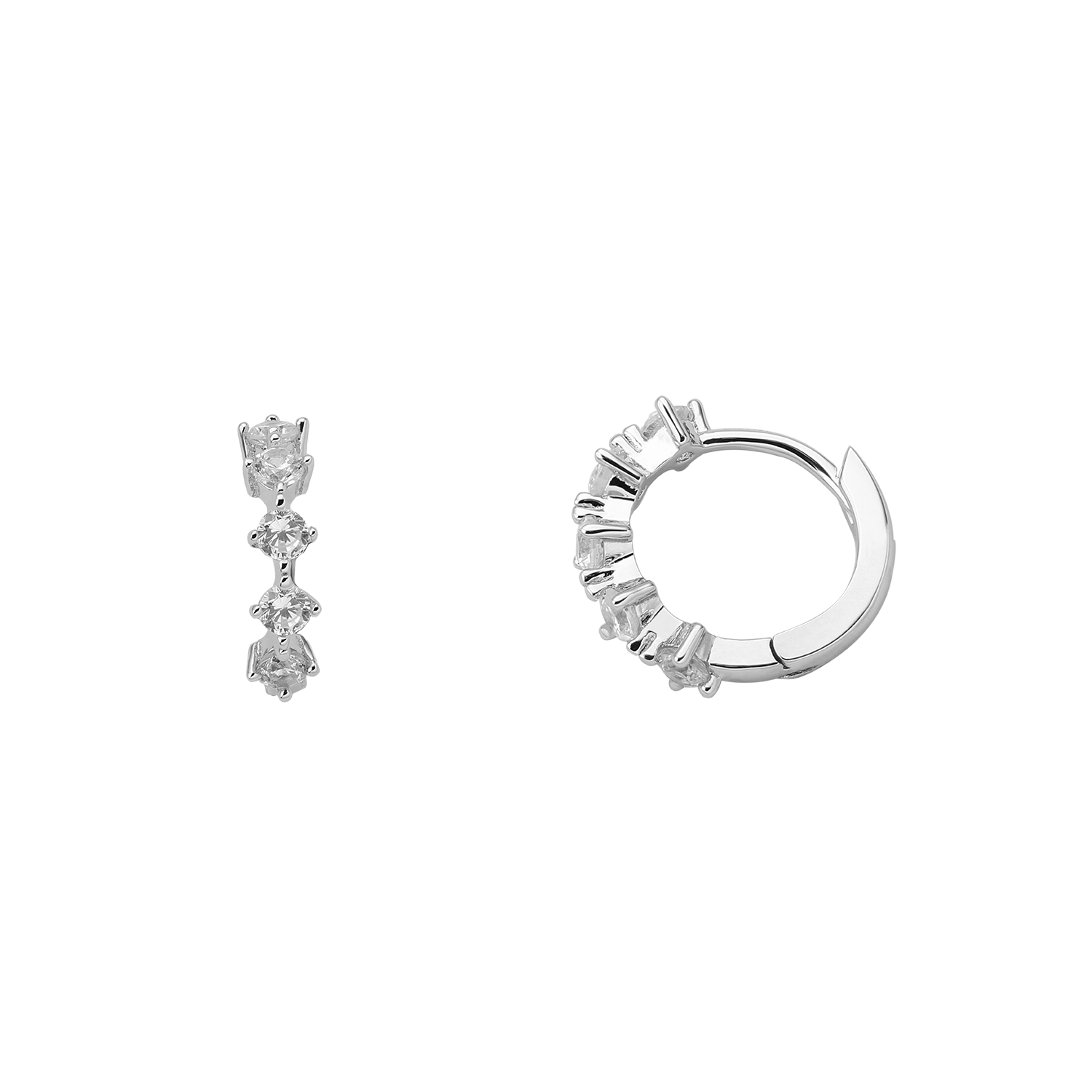 xenox-krappe-ohrringe-925-sterlingsilber-rhodiniert-mit-zirkonia-xs2039 image 1