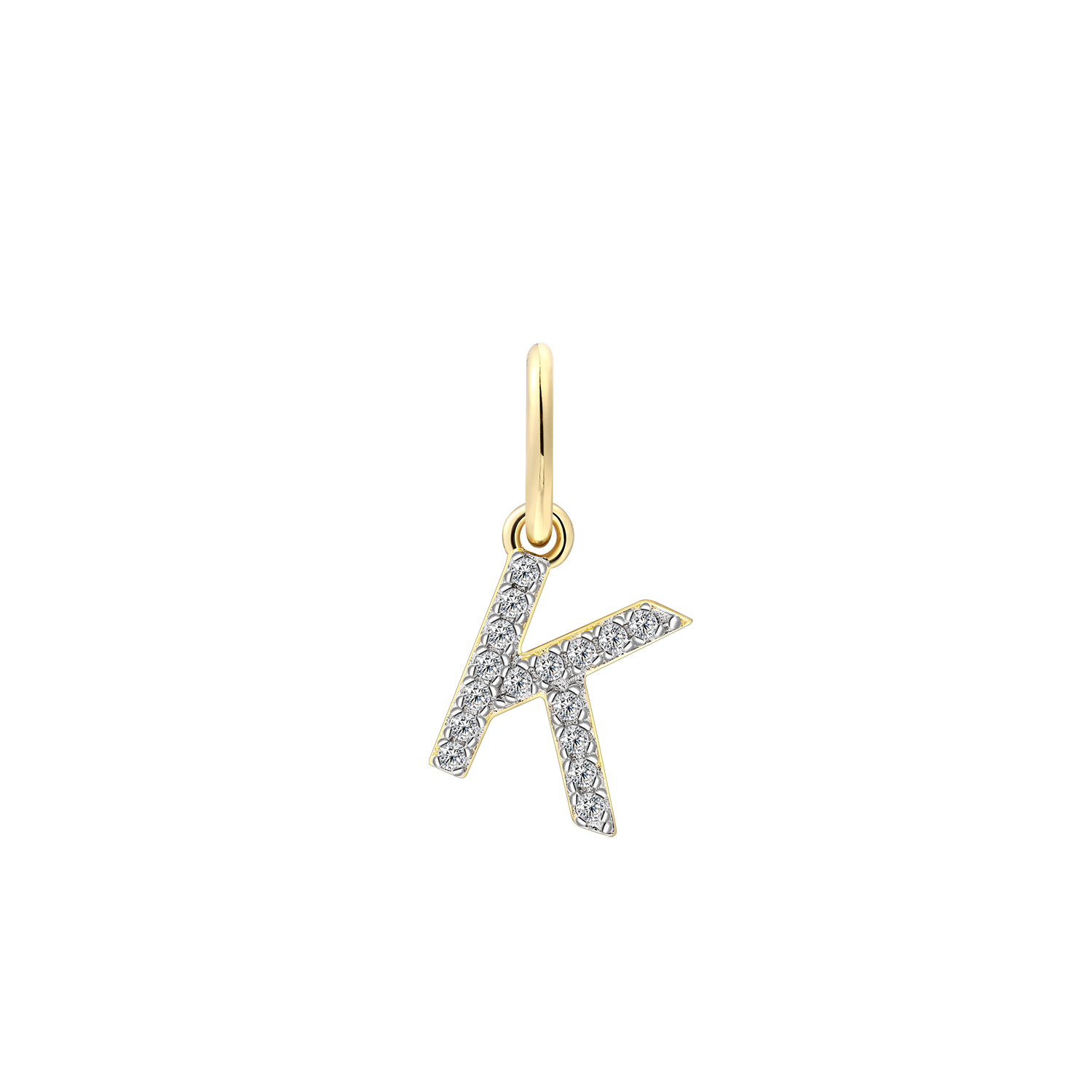 xenox-k-letter-charm-anh-nger-925-sterlingsilber-18k-vergoldet-mit-zirkonia image 1