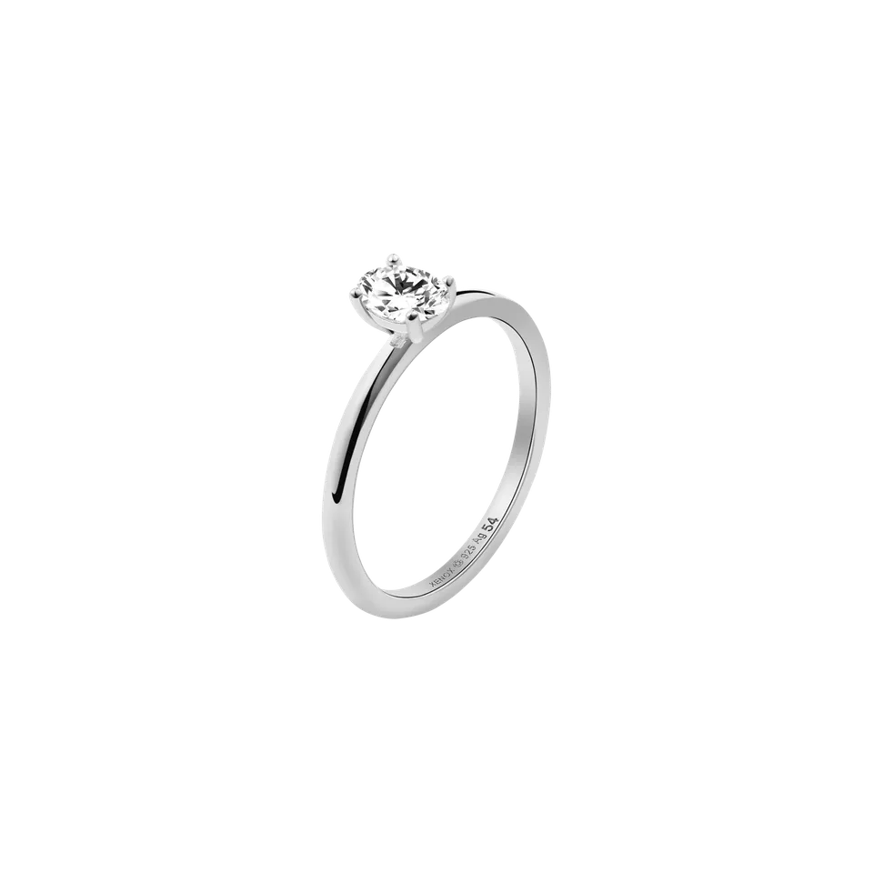 xenox-diana-ring-925-sterlingsilber-rhodiniert-mit-oval-zirkonia image 1