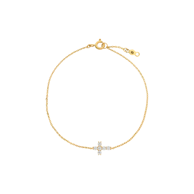 xenox-fine-kreuz-armband-585-gelbgold-mit-zirkonia image 1