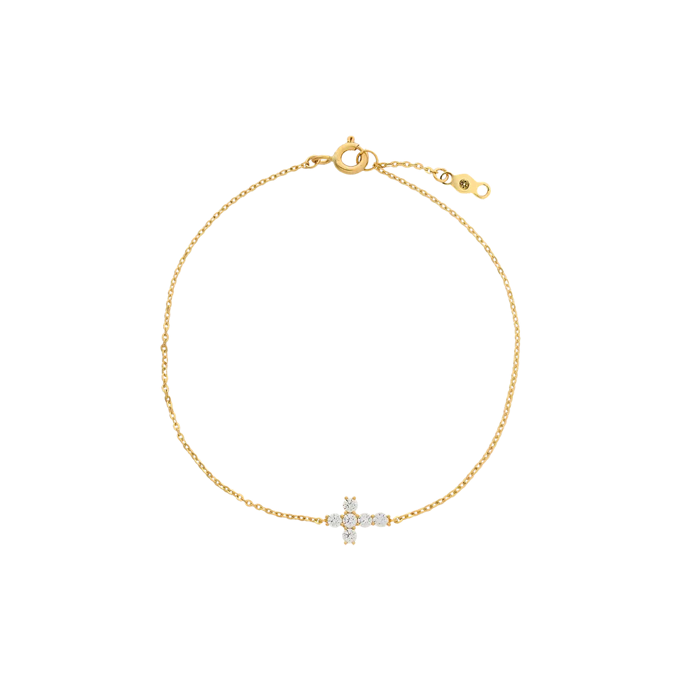 xenox-fine-kreuz-armband-585-gelbgold-mit-zirkonia image 1