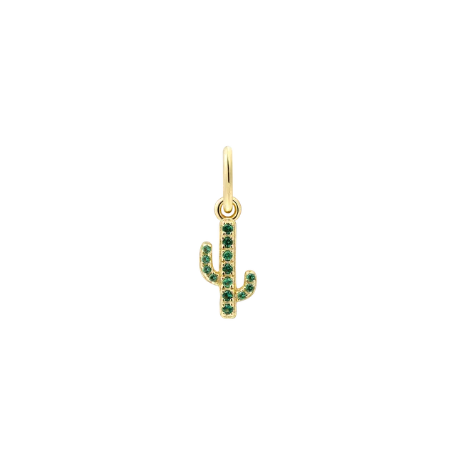 xenox-kaktus-charm-925-sterlingsilber-18k-vergoldung-mit-gr-nem-zirkonia image 1