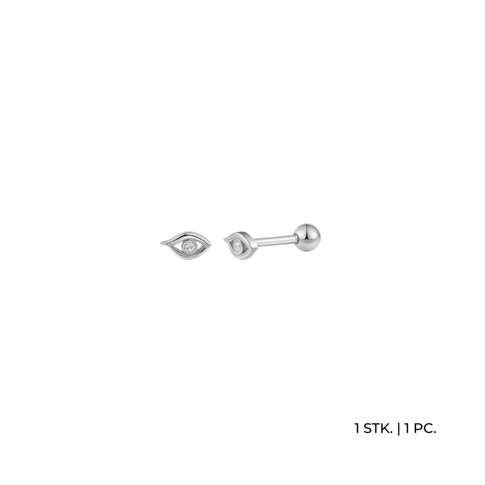 xenox-piercing-auge-925-sterlingsilber-rhodiniert-mit-zirkonia image 1