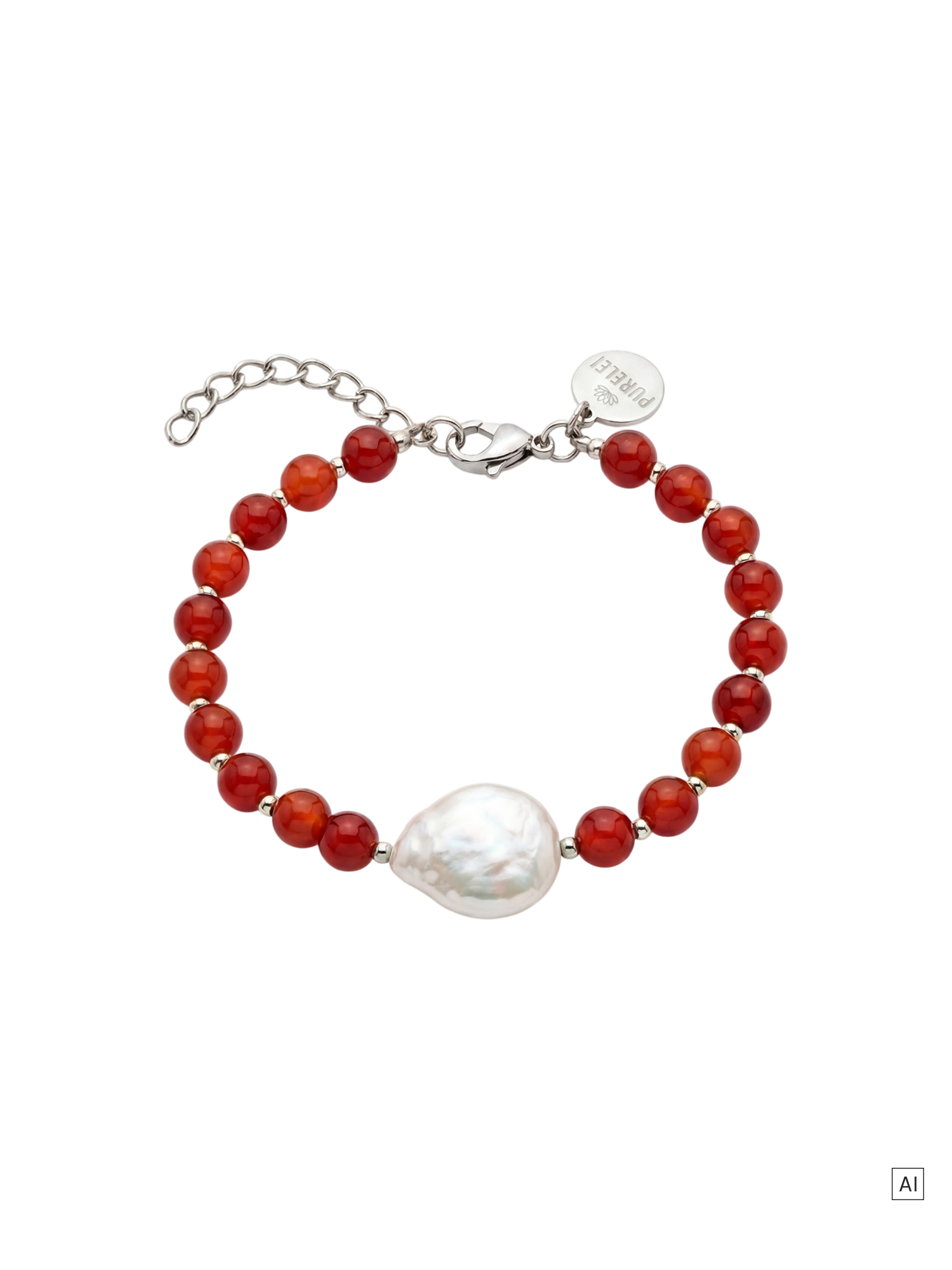 purelei-roter-achat-pearl-armband-verstellbar-16-19-cm image 4