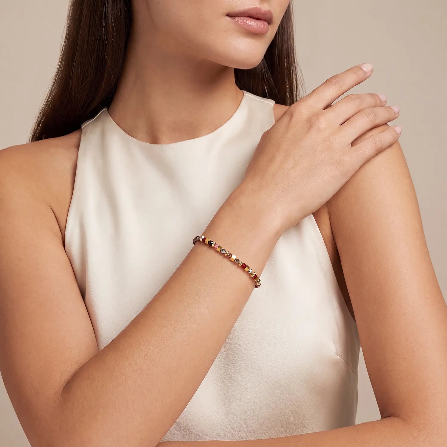 coeur-de-lion-golden-whisper-armband-braun-rot-gold-18-cm image 4
