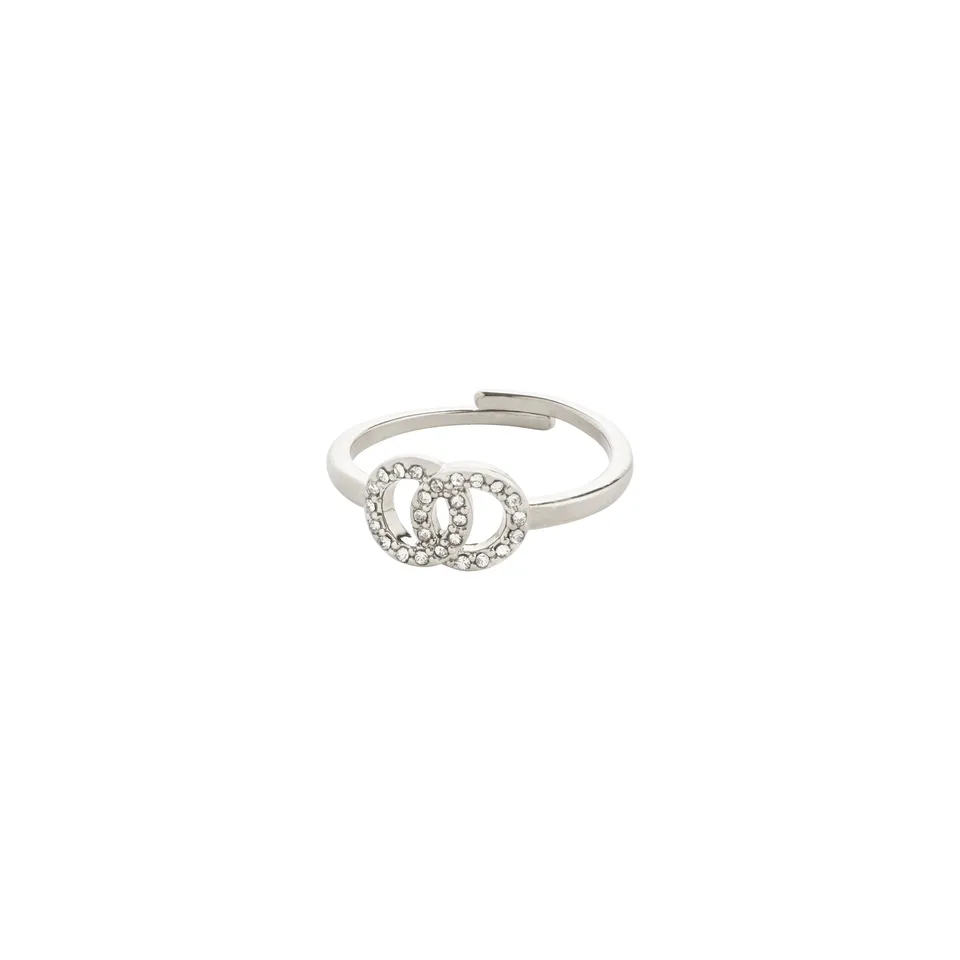 pilgrim-lulu-halos-stapel-ring-versilbert-mit-kristallen image 1