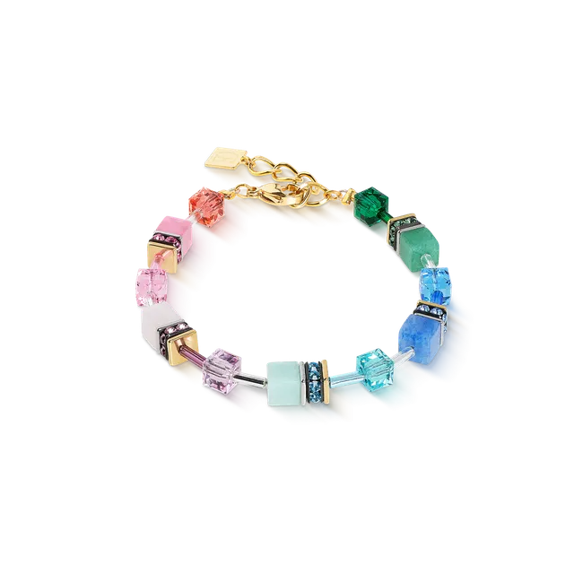 coeur-de-lion-geocube-iconic-precious-armband-rainbow-gold image 1