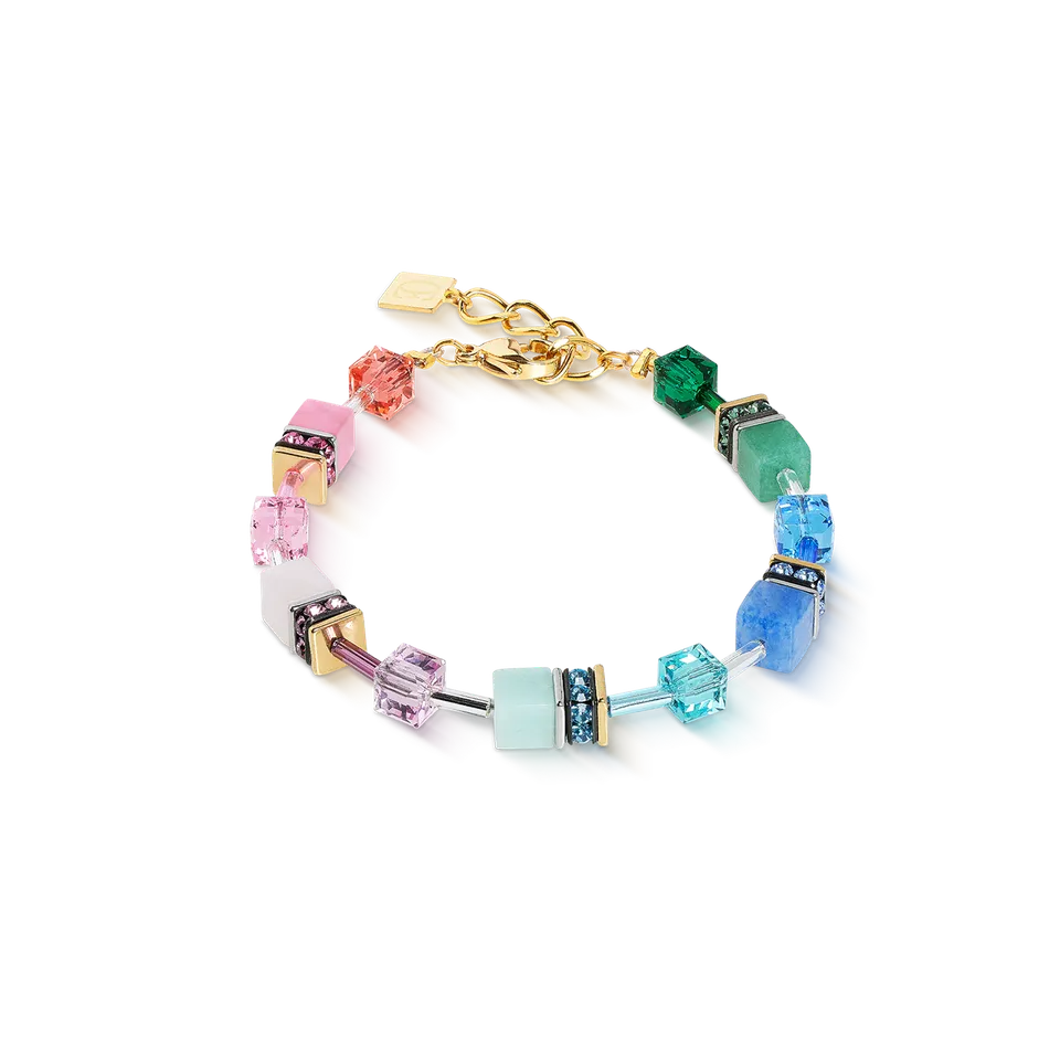 coeur-de-lion-geocube-iconic-precious-armband-rainbow-gold image 1